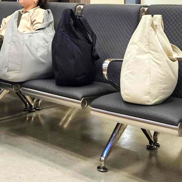 =GEN 'AYCC' All You Can Carry Grey Nylon Grey Puff Crossbody Bag - Picture 7 of 16